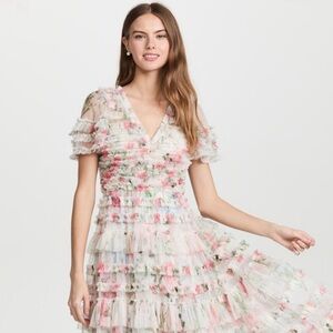 Sweet Posy V Neck Ruffle Gown
